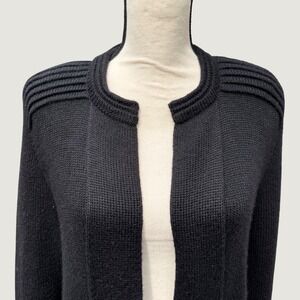 Peruvian Link Alpaca Collection Black Open Front Cardigan Sweater OS